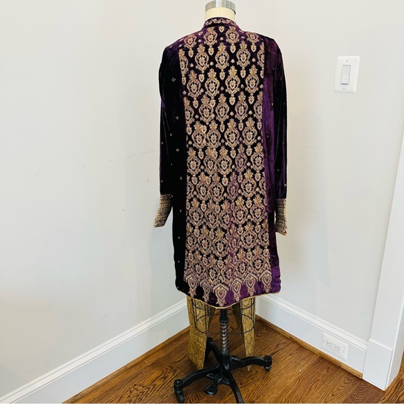 Bissino Size Large 3pc Suit - Royal Purple Velvet Coat - Picture 5 of 6